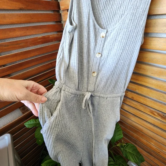 Sabo Skirt jumpsuit grey jersey knit sleeveless size 10 - Picture 10 of 10